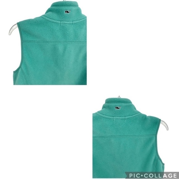 Vineyard Vines Mint Green Fleece Vest Full Zip Front - Sz XS - Picture 11 of 15